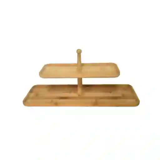 Bandeja Rectangular 2 Niveles Bambú Finlandek Kt225015b