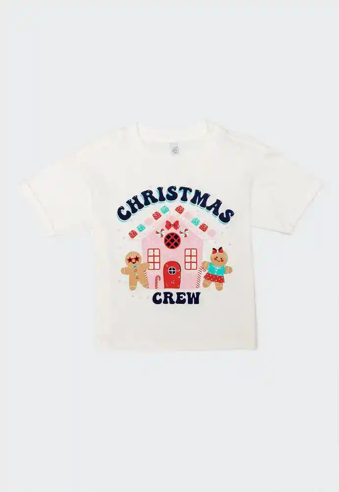 Camiseta Manga Corta 9/12meses-ivory