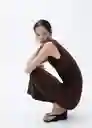 Vestido Curra Marrón Talla S Mujer Mango