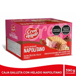 Crem Helado Galleta Con Helado Napolitano 65 g x 6 Und