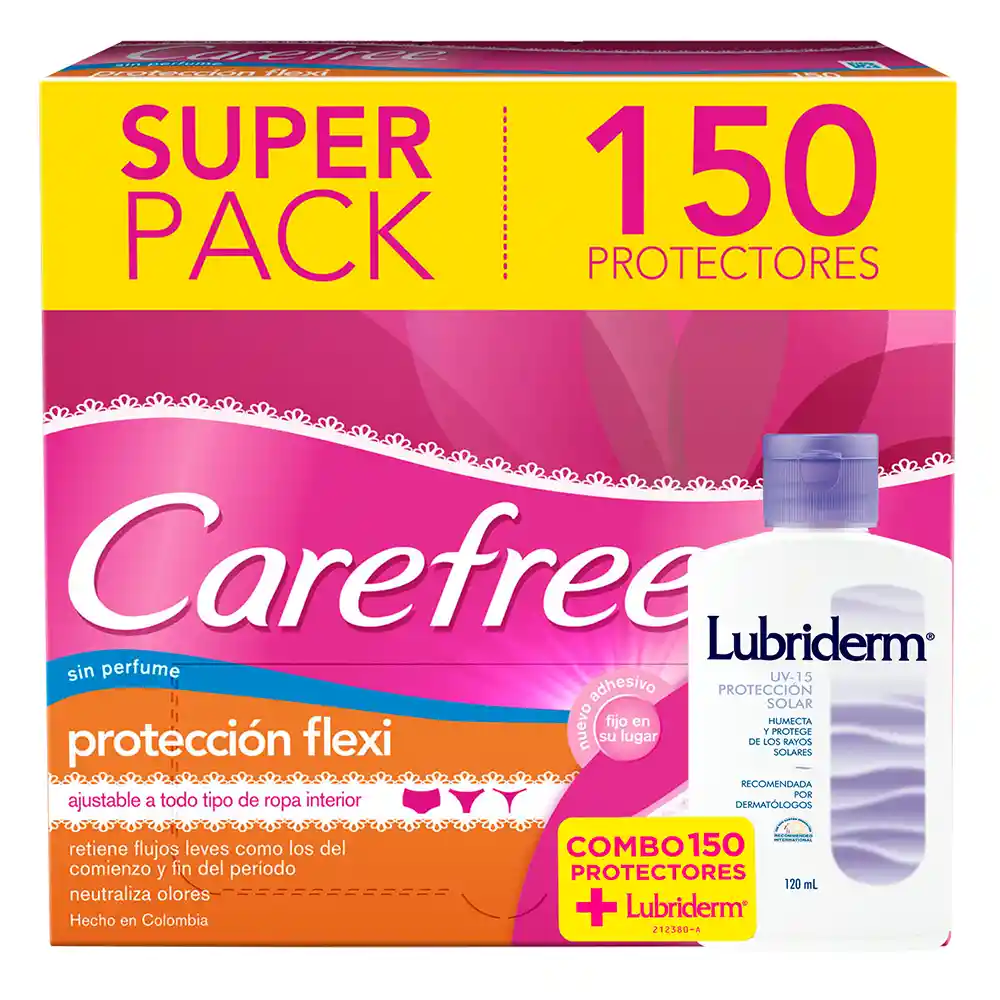 Johnson & Johnson Protectores Carefree Flexi + Crema Lubriderm