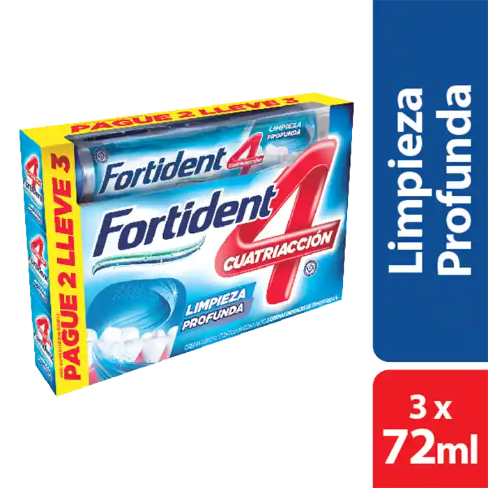 Fortident Crema Dental Cuatriacción Limpieza Profunda