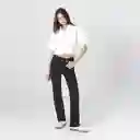 Blusa Cuello Camisero Manga Corta Blanco Talla S 718493