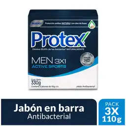 Jabón Antibacterial Protex Men Sport 110 g x 3