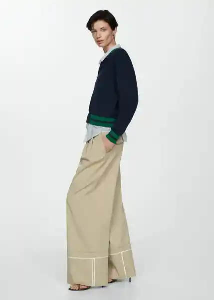 Chaqueta Cazadora Tricot Chaito Navy Talla XL Mujer Mango