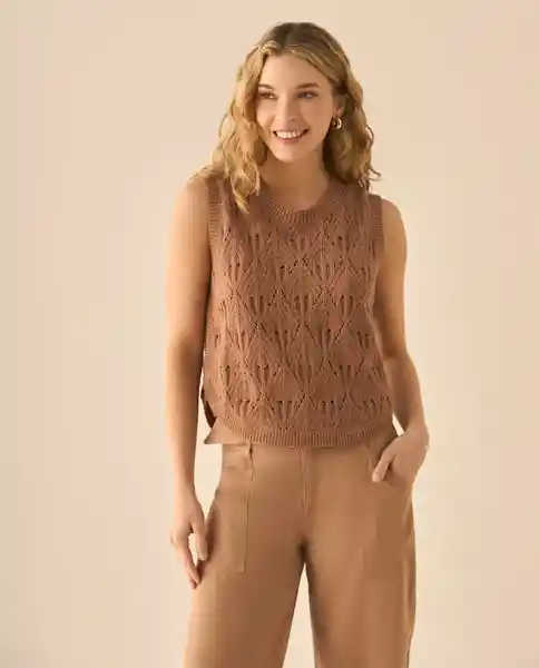 Suéter Tejido Café Mocca Medio Talla L 662G211 Esprit
