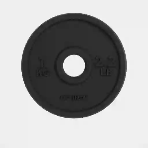 Disco De Hierro De 1kg Para Barras De 28 Mm - Negro