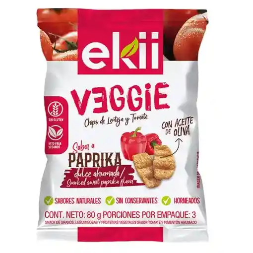 Chips de Lenteja y Tomate Con Sabor a Paprika Dulce Ahumada - Ekii