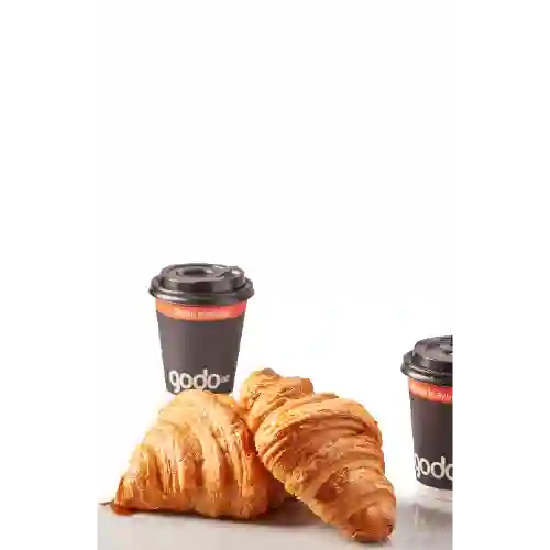 2 Croissant + 2 Cafés