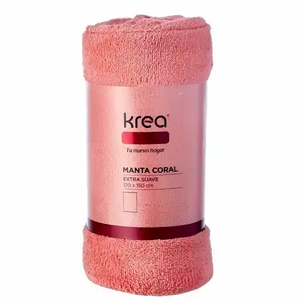 Krea Manta Suave Colores Coral 120 x 150