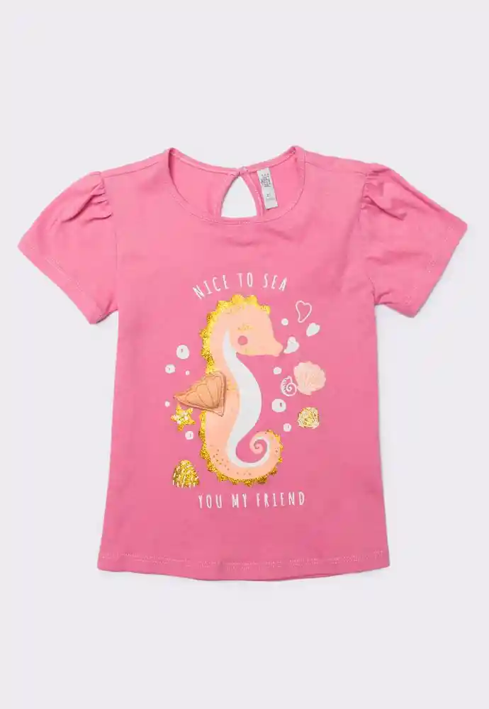Camiseta Manga Corta 5t-rosado
