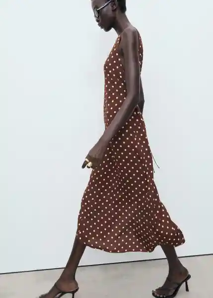 Vestido Greeny Marrón Talla M Mujer Mango