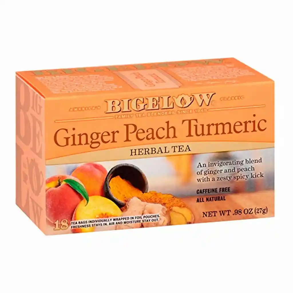 Bigelow té Herbal Jengibre Durazno y Cúrcuma