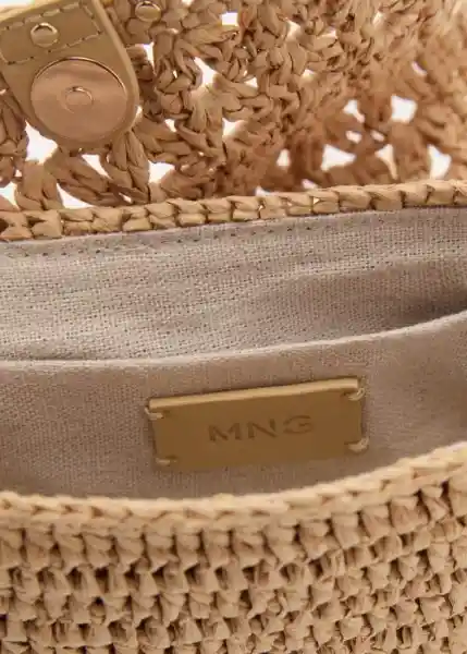 Bolso P Espiga Beige Talla 99 Mujer Mango