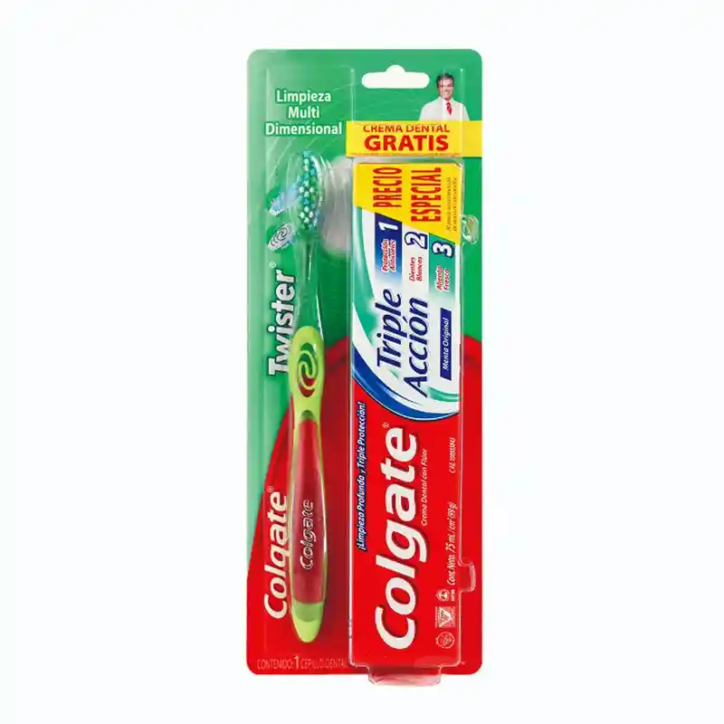 Colgate Cepillo Twister y Crema Dental Triple Acción
