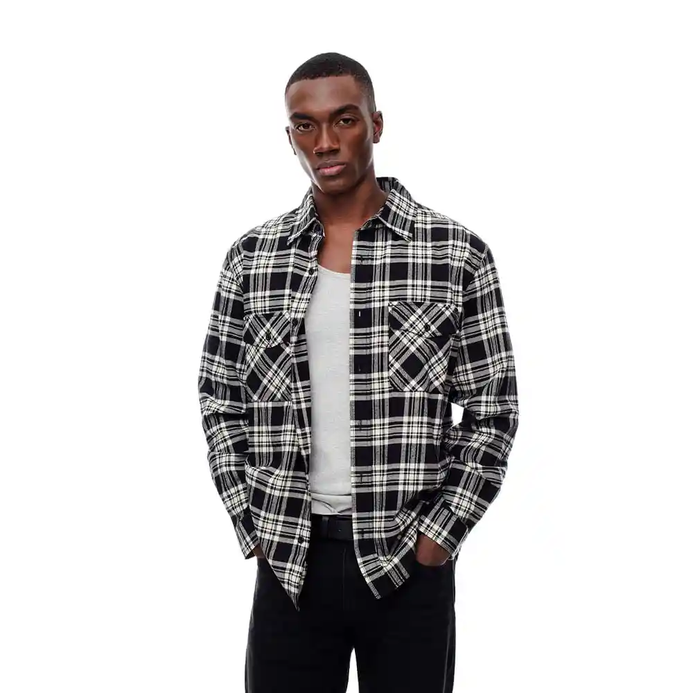 Camisa Manga Larga Regular Fit en Algodón Masculino Kokete Gef