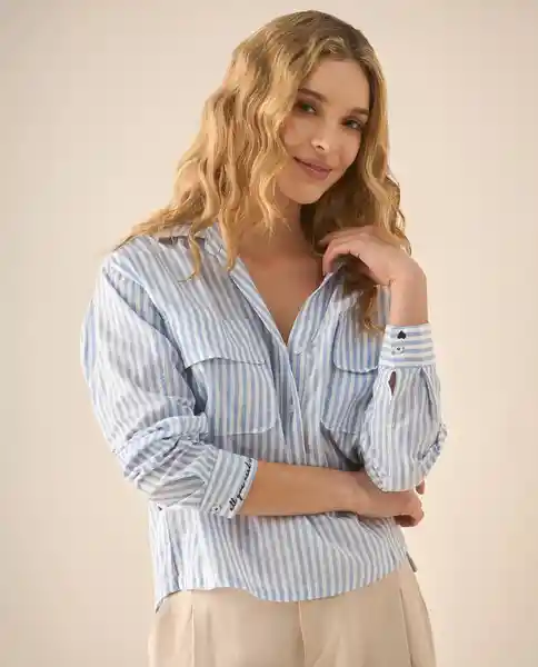 Camisa Azul Apacible Medio Talla XS 613G052 Esprit