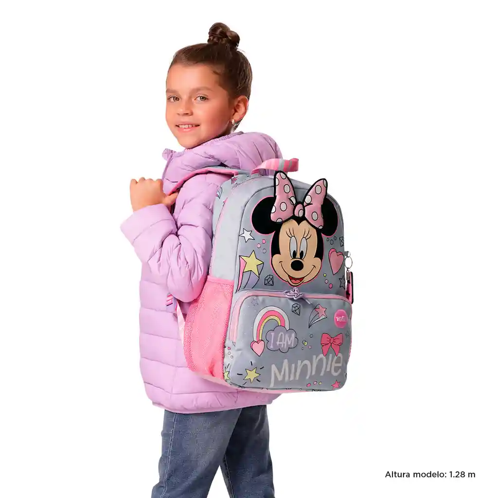 Morral Para Niña Minnie Mediano Gris