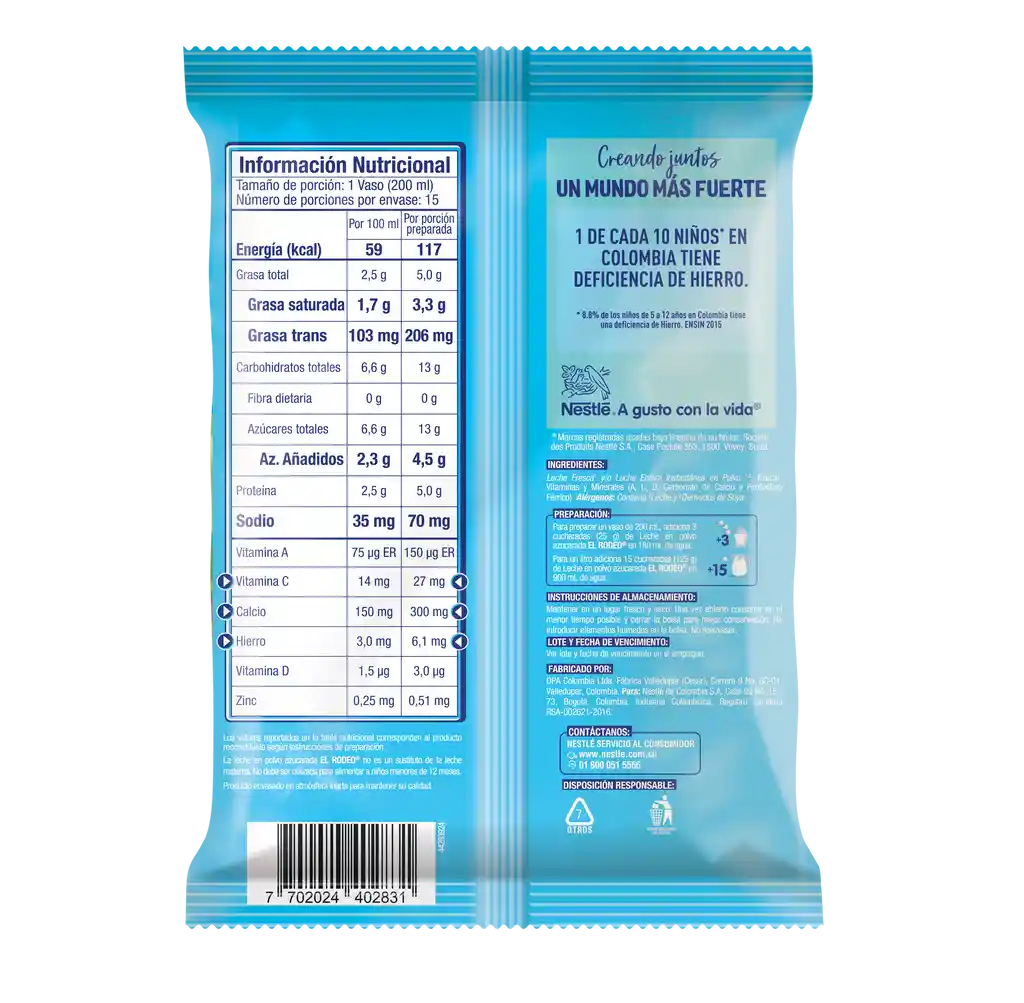 Leche en polvo EL RODEO x 375g