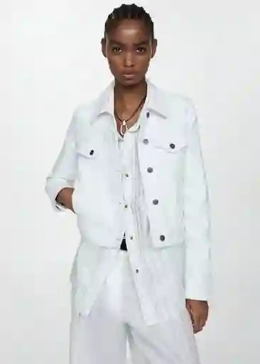 Chaqueta Cazadora Vicky Blanco Talla M Mujer Mango