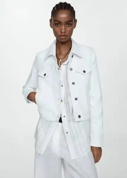 Chaqueta Cazadora Vicky Blanco Talla M Mujer Mango