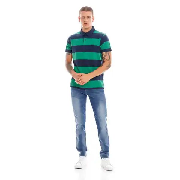 Superdry Camiseta Polo Academy Stripe Verde Rayas Negras XXL