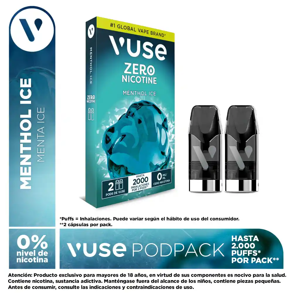 Vuse Capsulas Cero Nicotina Menthol Ice