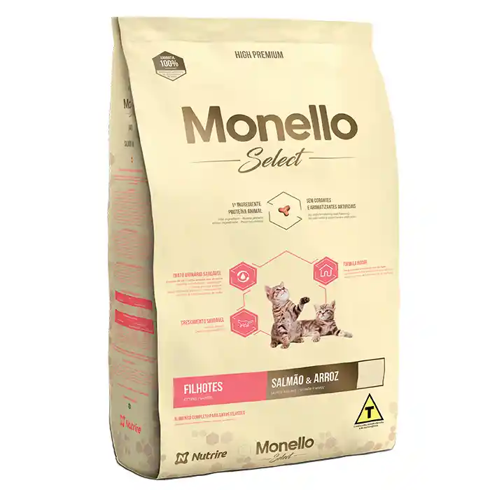 Monello Alimento para Gatitos Sabor a Salmón y Arroz