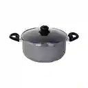 Olla Finlandek Aluminio 24x11.5 Cm Con Tapa de Vidrio&nbsp 1 Pieza Gris