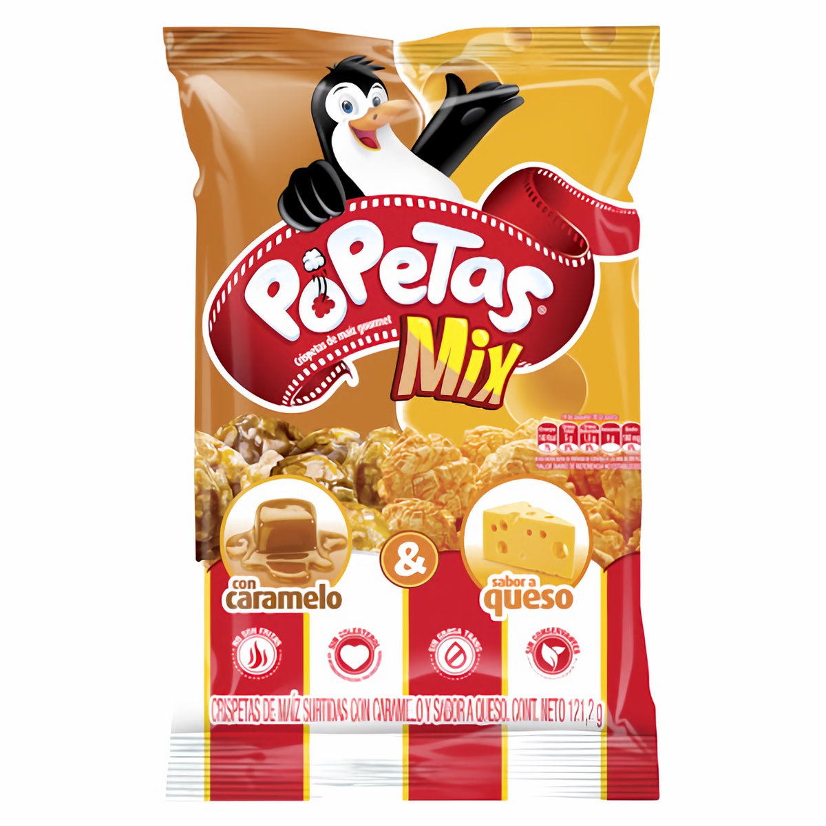 Popetas Crispetas Mix Sabor Caramelo y Queso 121 g