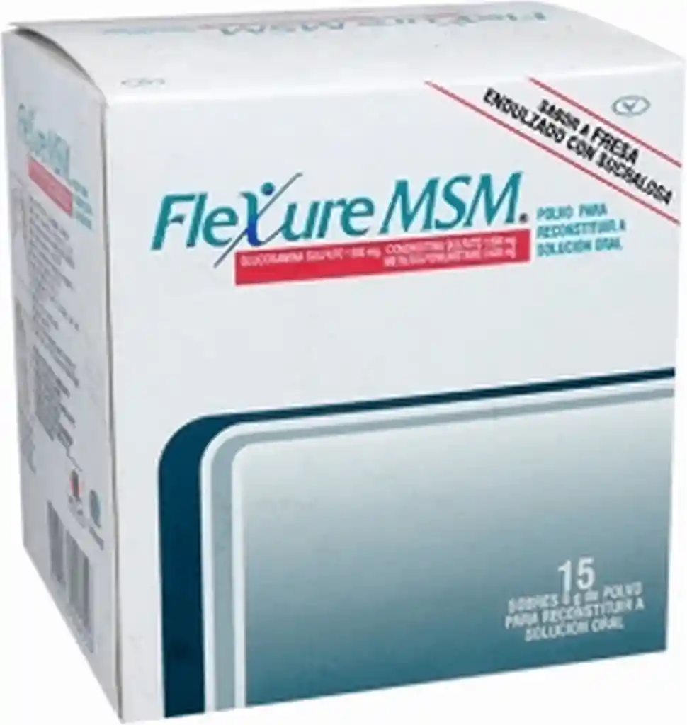 Flexure Msm Caja Con 15 Sobres - Sabor a Fresa Rx