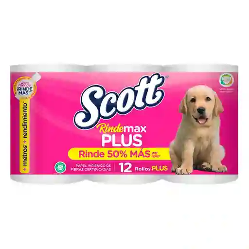 Scott Papel Higiénico Rindemax Doble Hoja Rollos 432 Metros