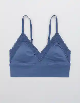 American Eagle Bralette Sunnie Rosie Lace Naval Oscuro L 3178