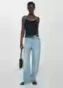 Top Ravioli Navy Talla M Mujer Mango