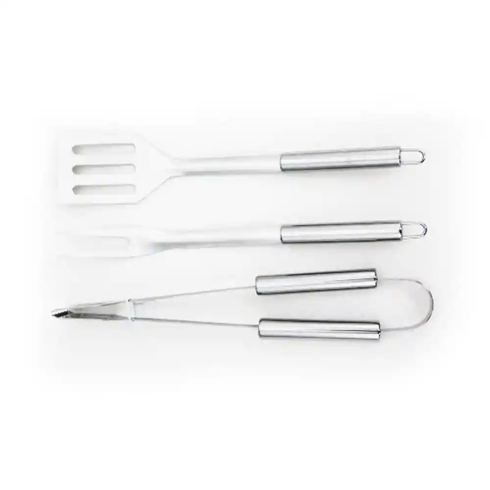 Set 3 Piezas Tenaza Pinzas Espatula Acero Inoxidable