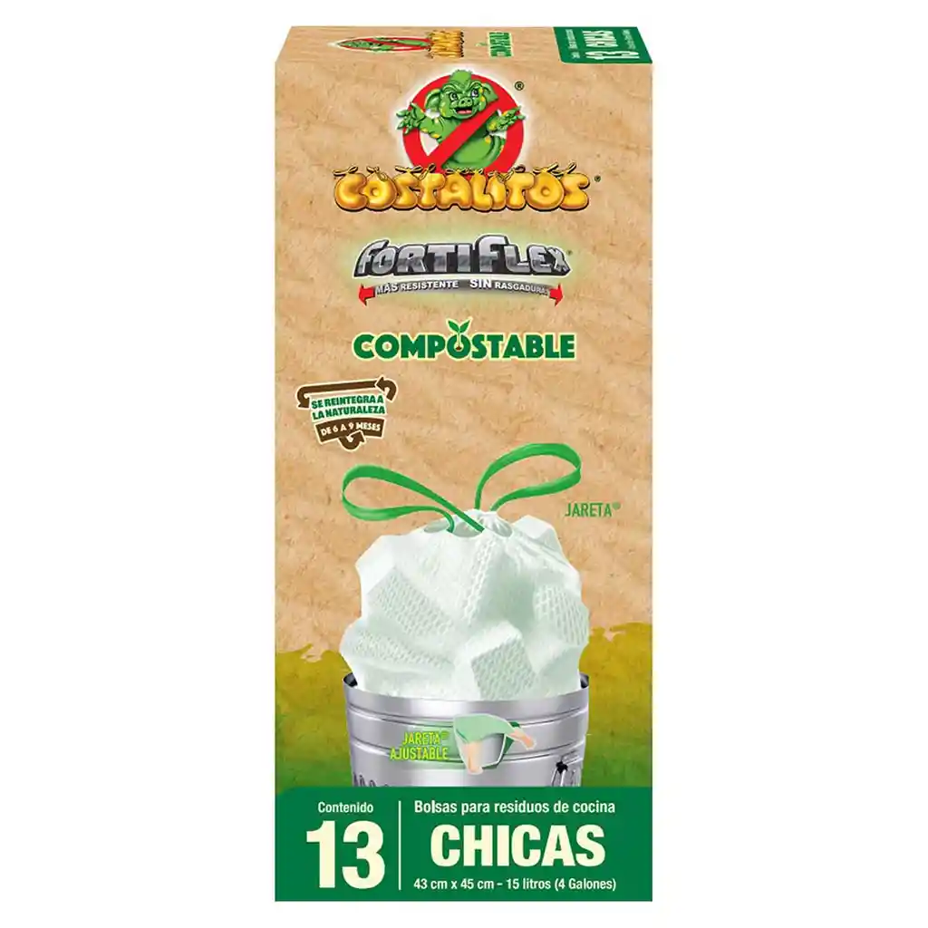 Bolsas Para Basura Costalitos Compostable Chica 13 Piezas