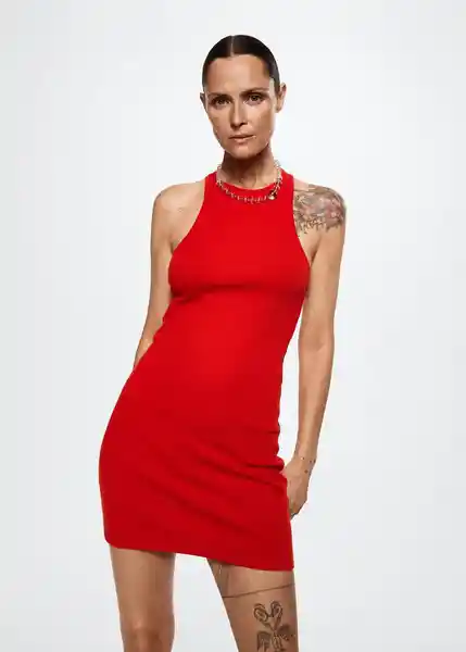 Vestido Ribi Rojo Talla 18 Mujer Mango