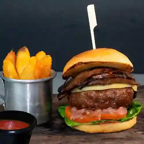 Hamburguesa carne y setas