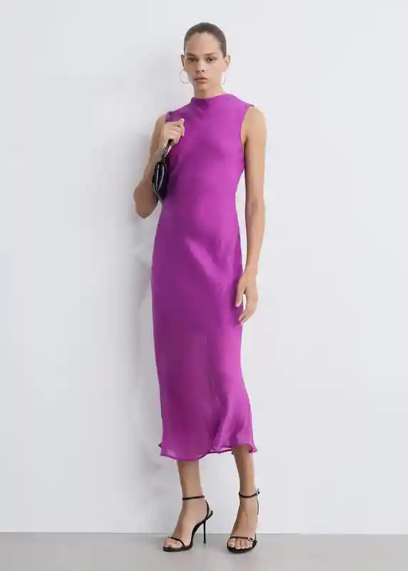 Vestido Gracy2 Morado Talla S Mujer Mango