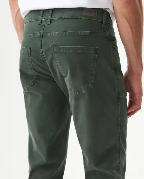 Pantalón Five Pocket Verde Pino Medio Talla 34 Chevignon