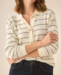Saco Tejido Crudo Aljófar Claro Talla M 663G208 Esprit