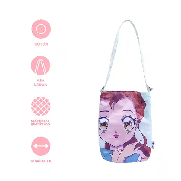 Bolso Porta Celular Serie Disney Manga Princesas Bella Miniso