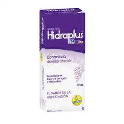 Suero Hidraplus*100ml* 4 Un 75meq+zinc Uva