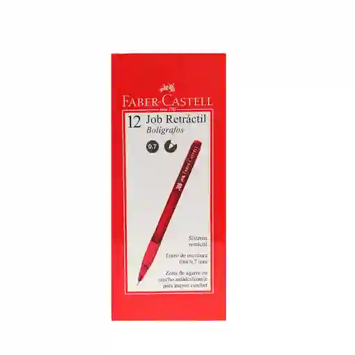 Faber Castell Bolígrafo Retractil Job Rojo F-R