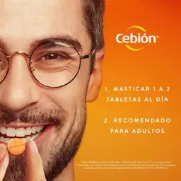 Cebión tabletas Masticables de Vitamina C Naranja por X 36