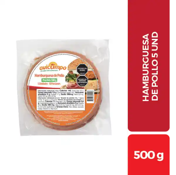 Avicampo Hamburguesa de Pollo