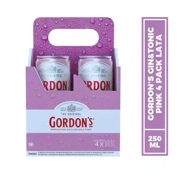 Gordons Bebida Alcohólica Gin & Tonic Pink