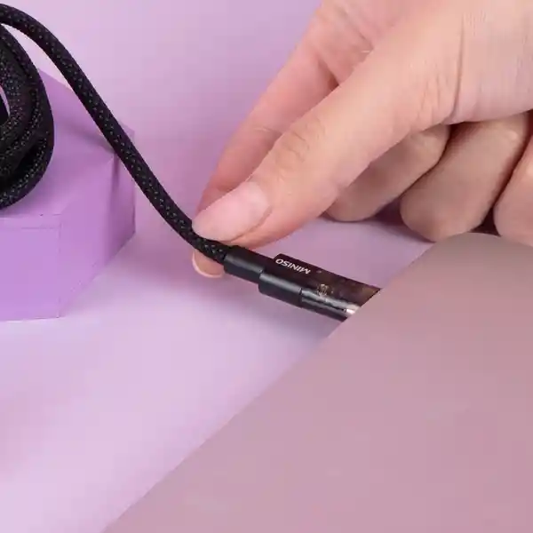 Cable de Carga Tipo C a Tipo C Serie Negro Miniso