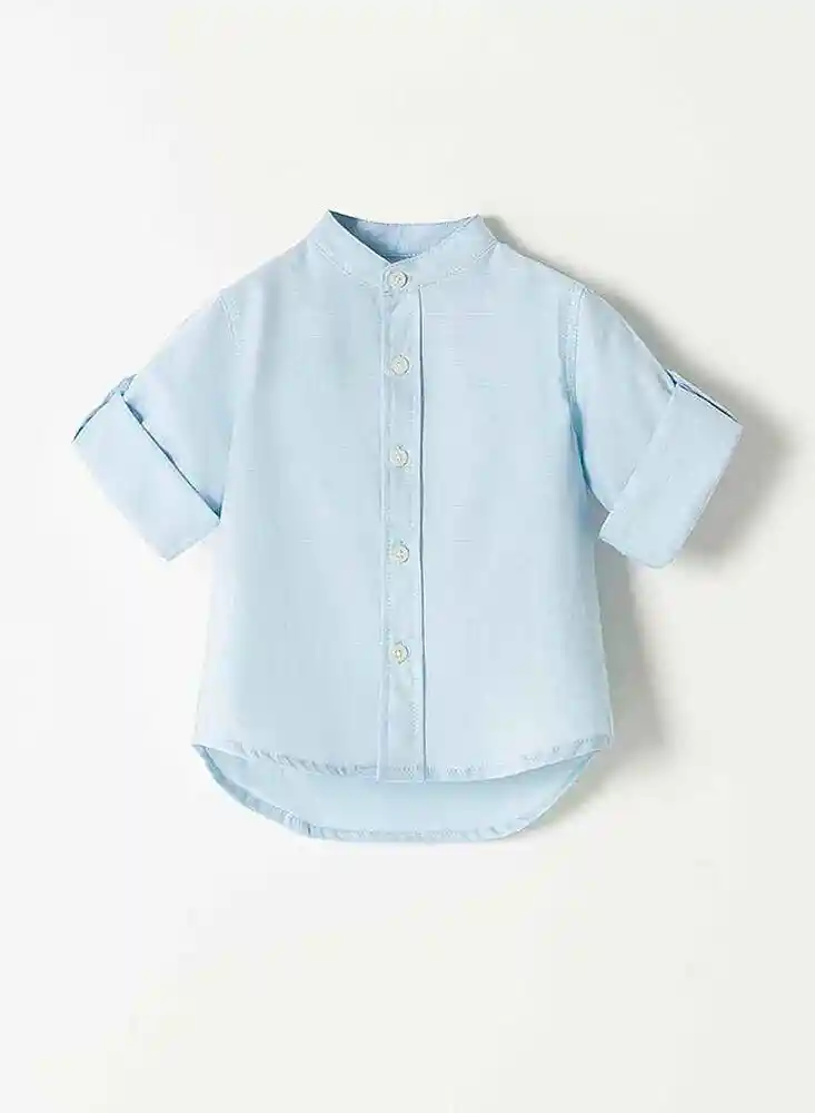 Camisa Manga Larga 5t-azul Clar