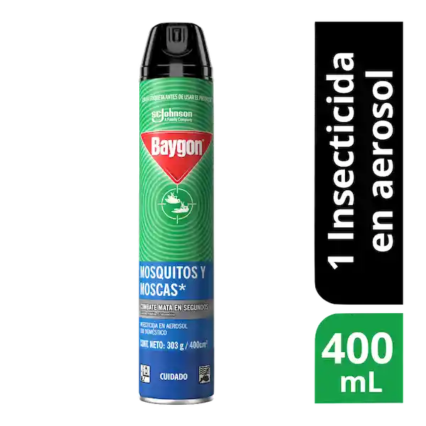 Baygon insecticida aerosol mata insectos voladores, 400ml